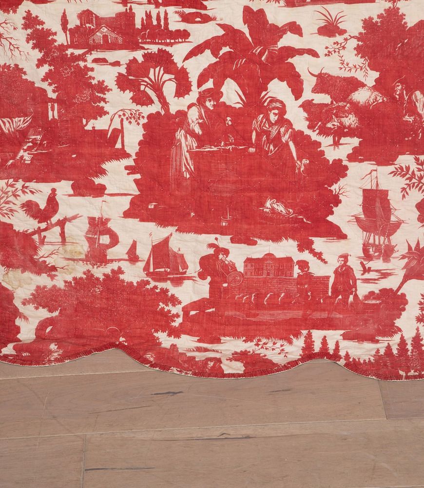 19th Century French 'La Danse Savoyarde' Red Toile Panel RT4236257