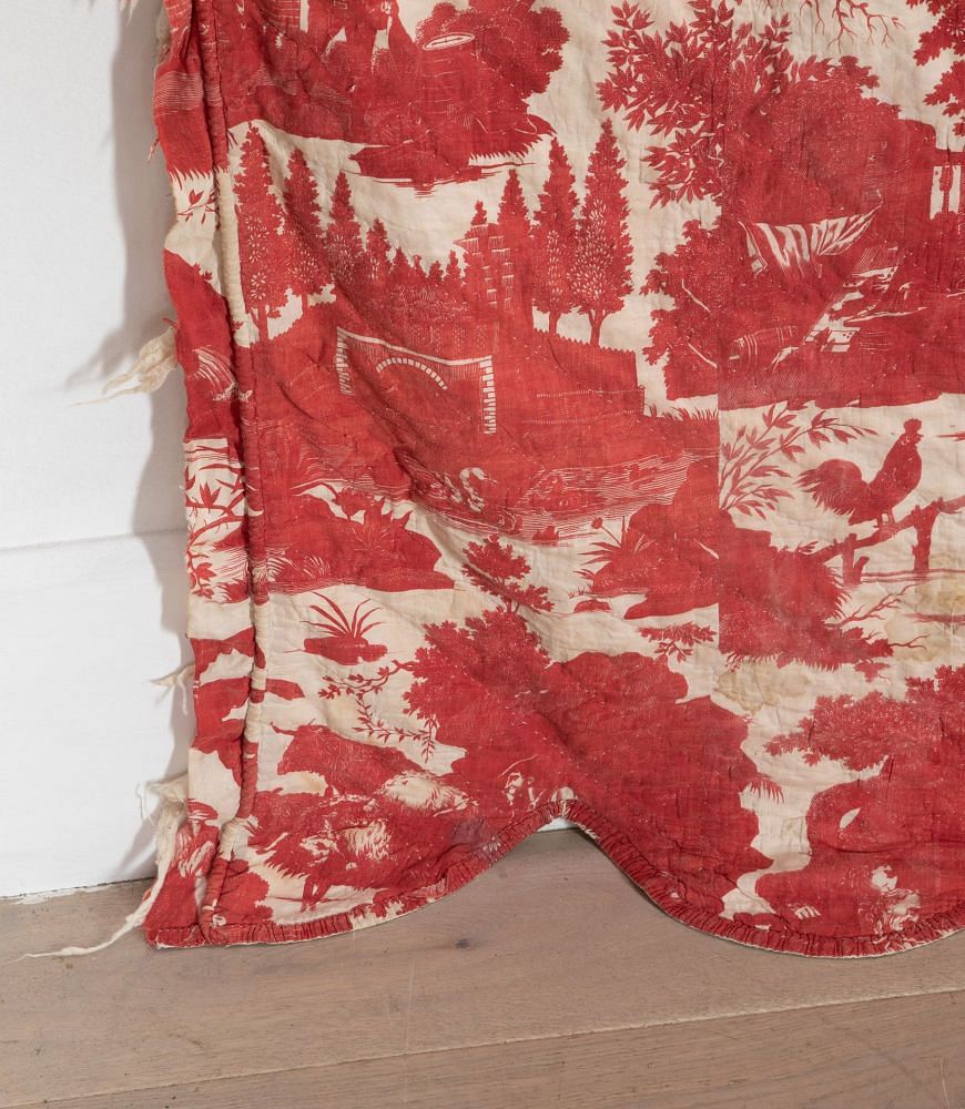 19th Century French 'La Danse Savoyarde' Red Toile Panel RT4236257