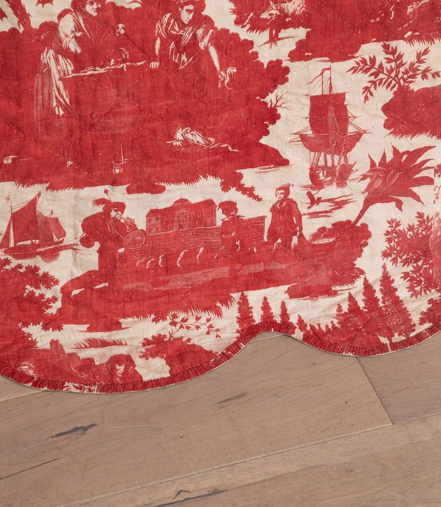 19th Century French 'La Danse Savoyarde' Red Toile Panel RT4236257