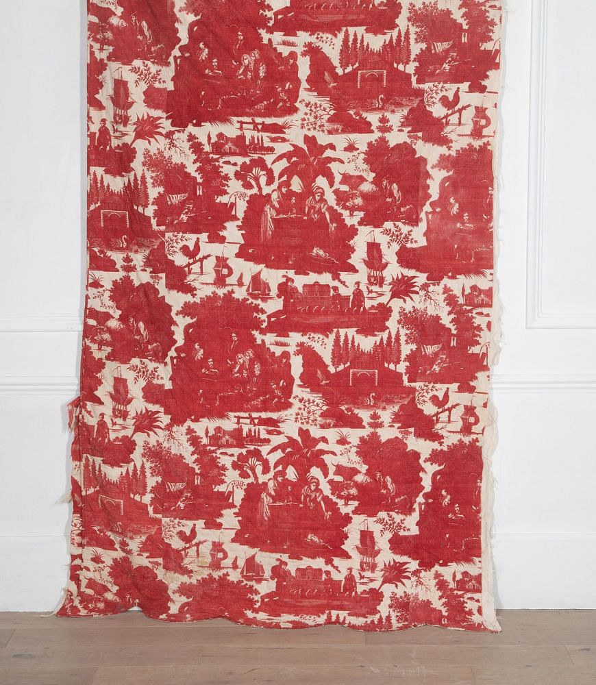 19th Century French 'La Danse Savoyarde' Red Toile Panel RT4236257