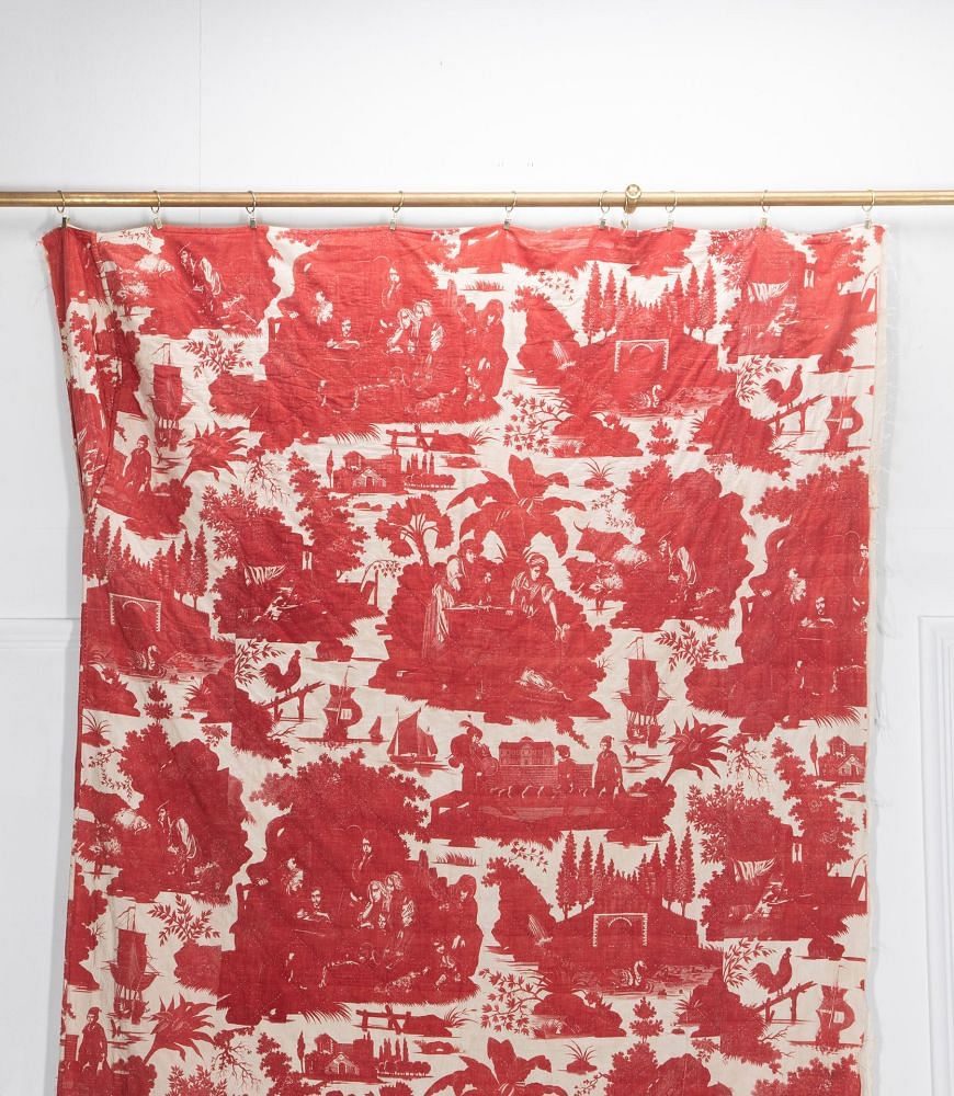 19th Century French 'La Danse Savoyarde' Red Toile Panel RT4236257