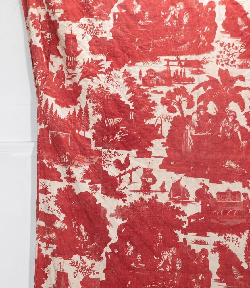 19th Century French 'La Danse Savoyarde' Red Toile Panel RT4236257