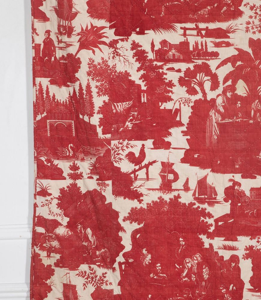19th Century French 'La Danse Savoyarde' Red Toile Panel RT4236257