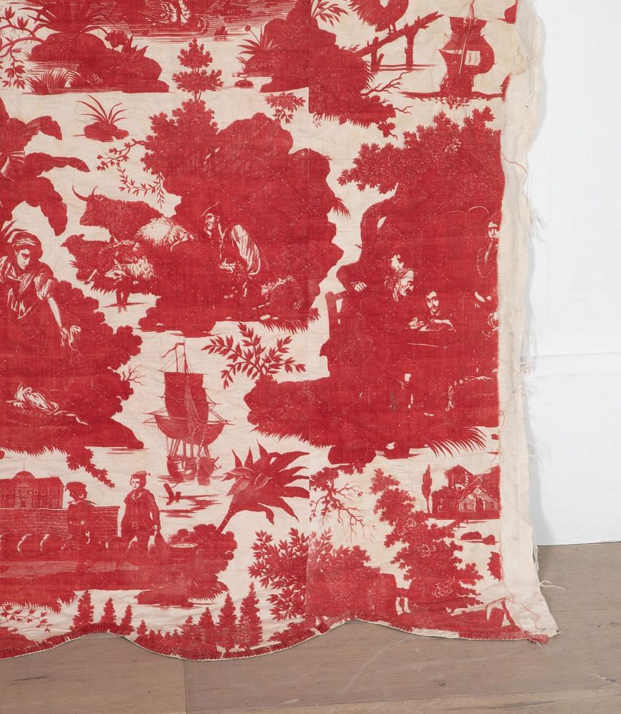 19th Century French 'La Danse Savoyarde' Red Toile Panel RT4236257