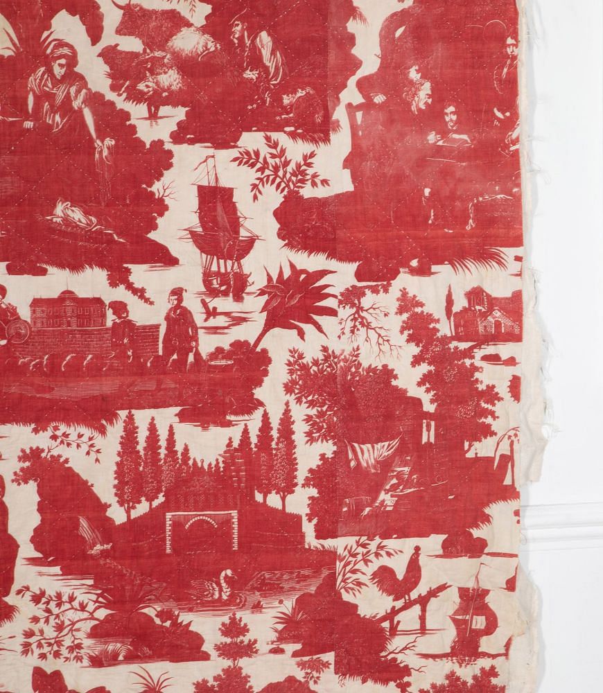 19th Century French 'La Danse Savoyarde' Red Toile Panel RT4236257
