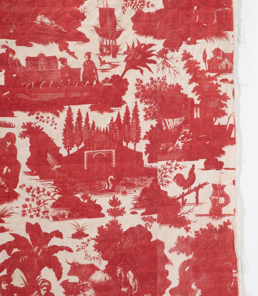 19th Century French 'La Danse Savoyarde' Red Toile Panel RT4236257