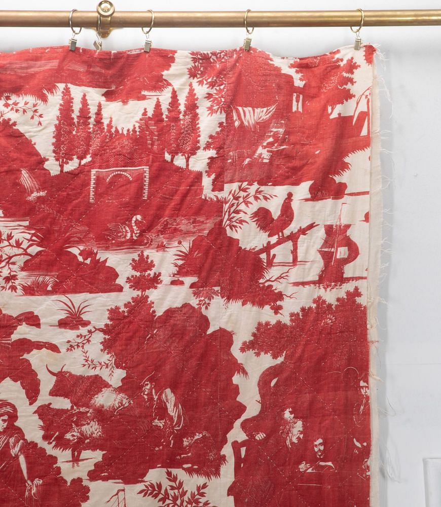 19th Century French 'La Danse Savoyarde' Red Toile Panel RT4236257