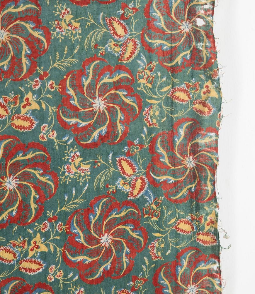French 19th Century Spinning Medallions Cotton Panel RT4237068