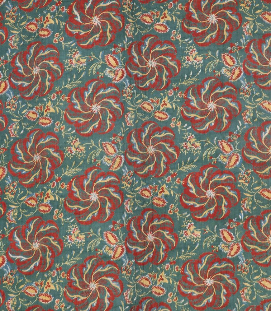 French 19th Century Spinning Medallions Cotton Panel RT4237068