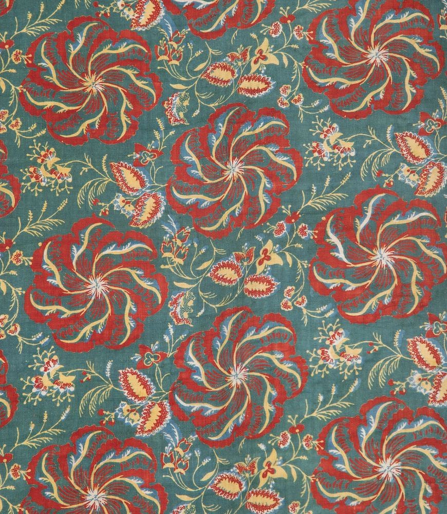 French 19th Century Spinning Medallions Cotton Panel RT4237068