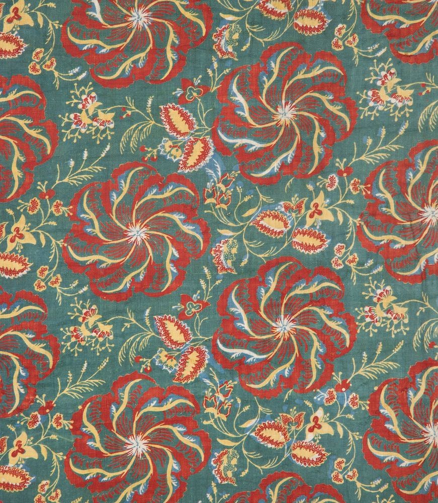 French 19th Century Spinning Medallions Cotton Panel RT4237068