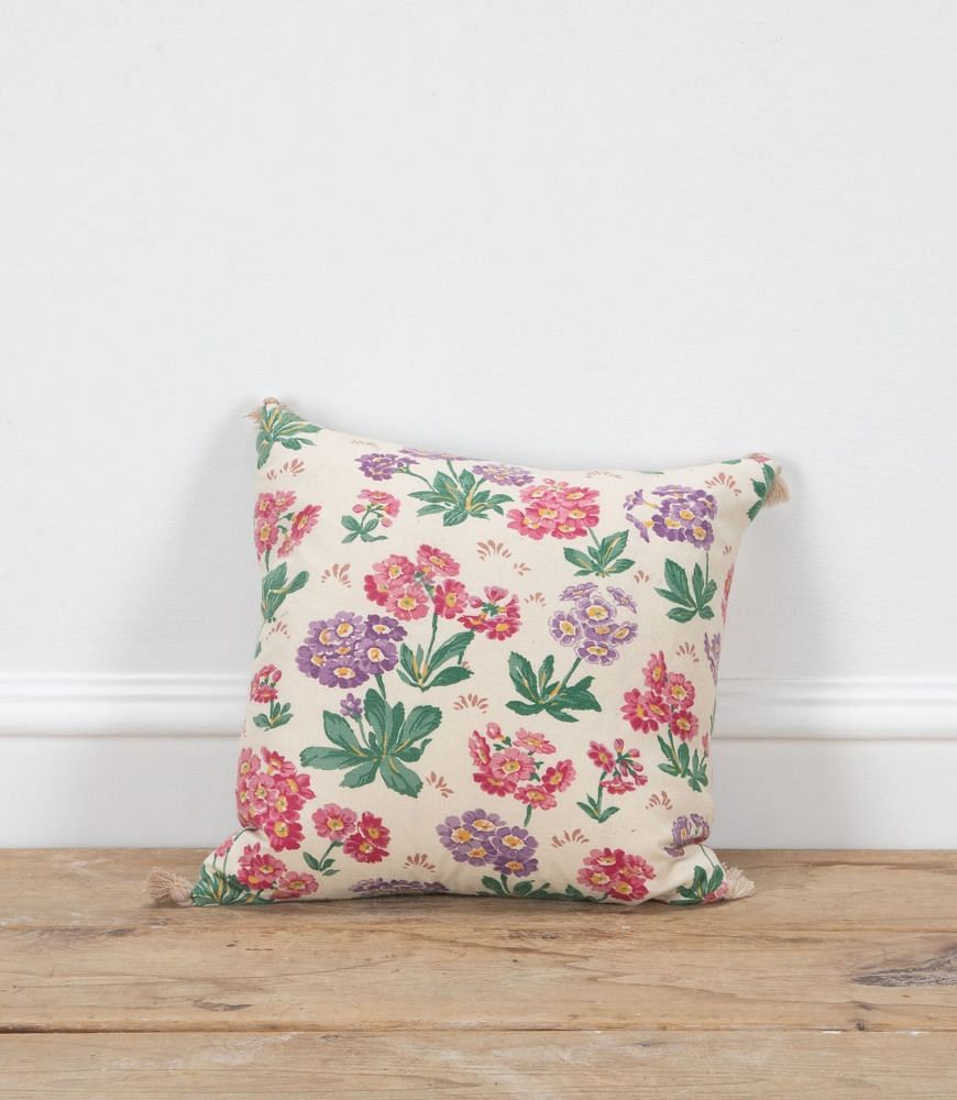 Early 20th Century Primroses Cushion with Tassels RT4237674