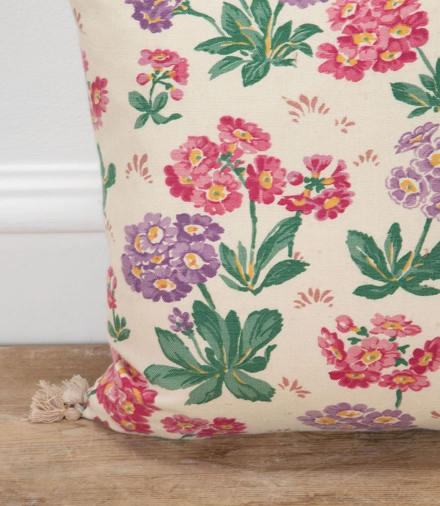 Early 20th Century Primroses Cushion with Tassels RT4237674
