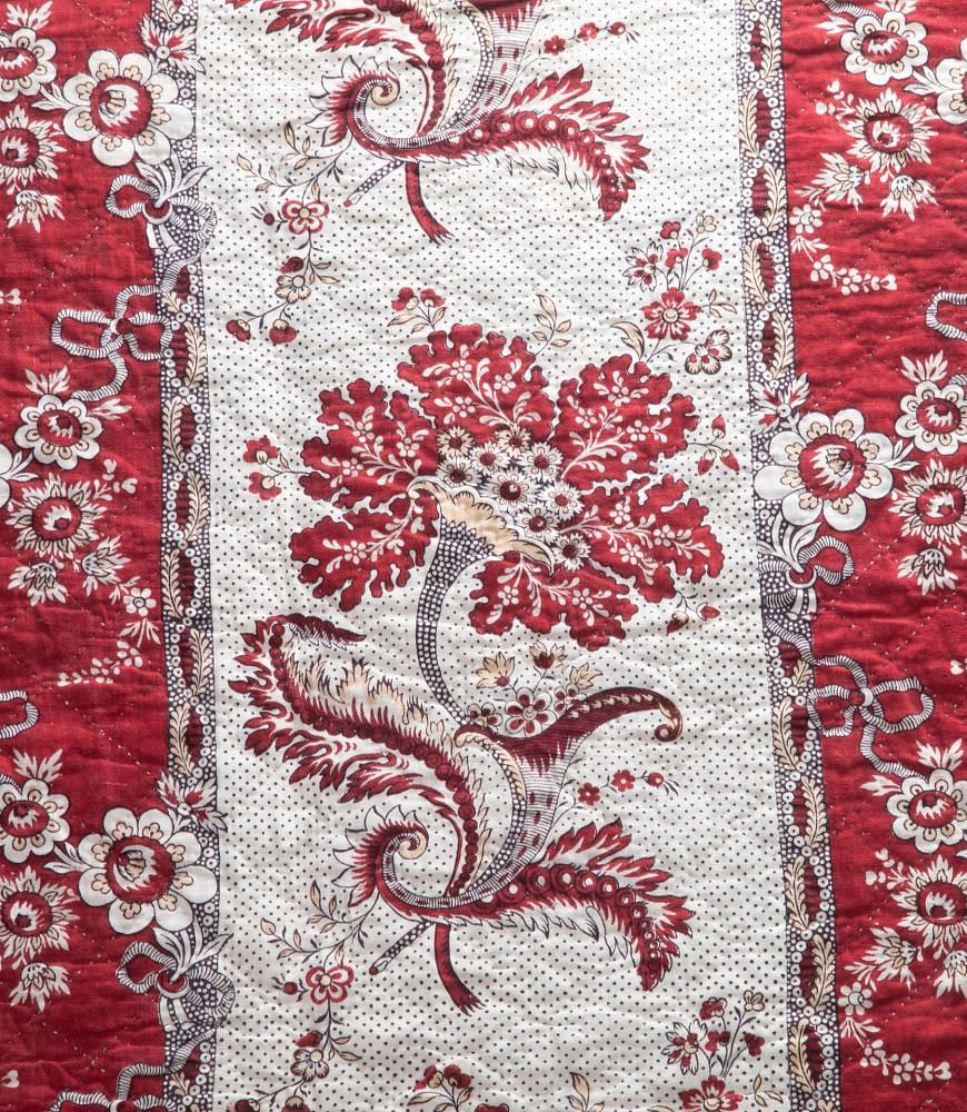 Pair of 18th Century French Toile de Nantes 'Cornue Fleuri' Pelmets RT4239051