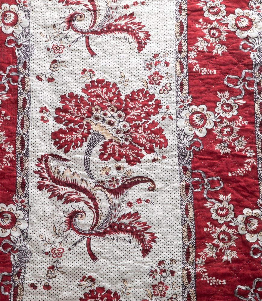 Pair of 18th Century French Toile de Nantes 'Cornue Fleuri' Pelmets RT4239051