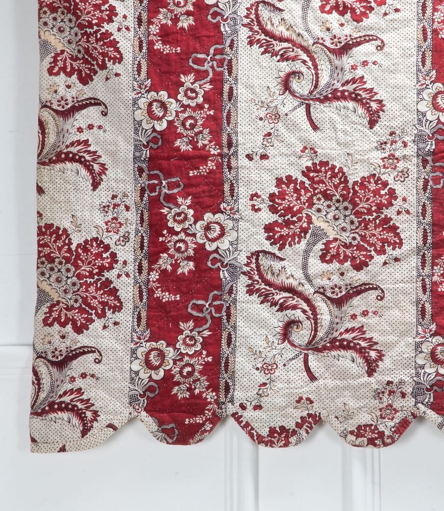 Pair of 18th Century French Toile de Nantes 'Cornue Fleuri' Pelmets RT4239051