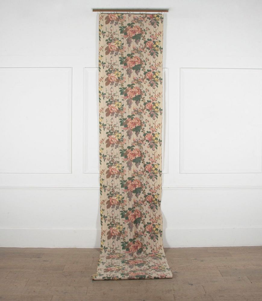 19th Century Roses and Grapes Cotton Fabric Length RT4240085