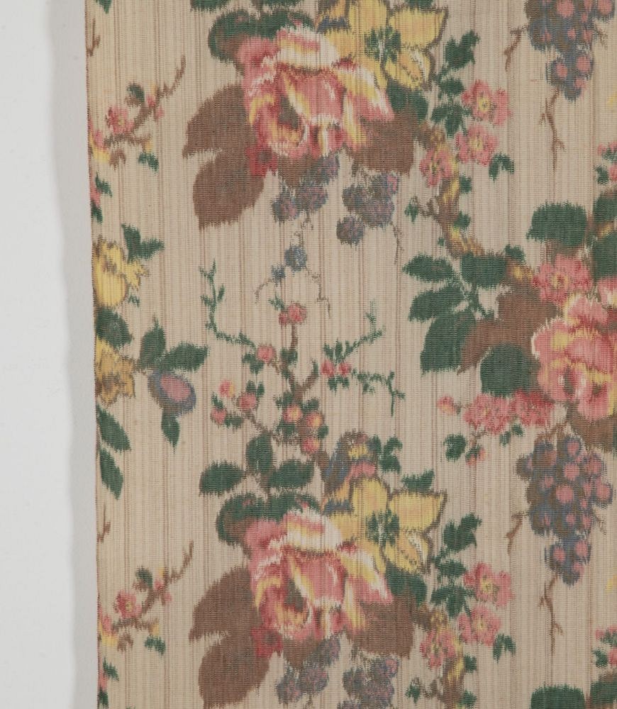 19th Century Roses and Grapes Cotton Fabric Length RT4240085