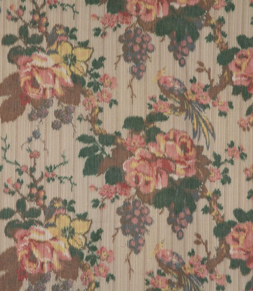 19th Century Roses and Grapes Cotton Fabric Length RT4240085