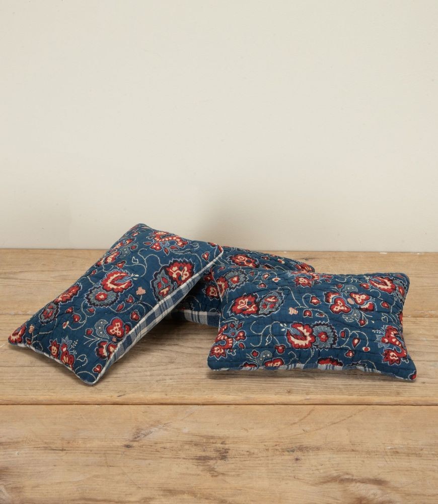 19th Century  French Indigo and Madder Red Cotton Lavender Cushion RT4241851