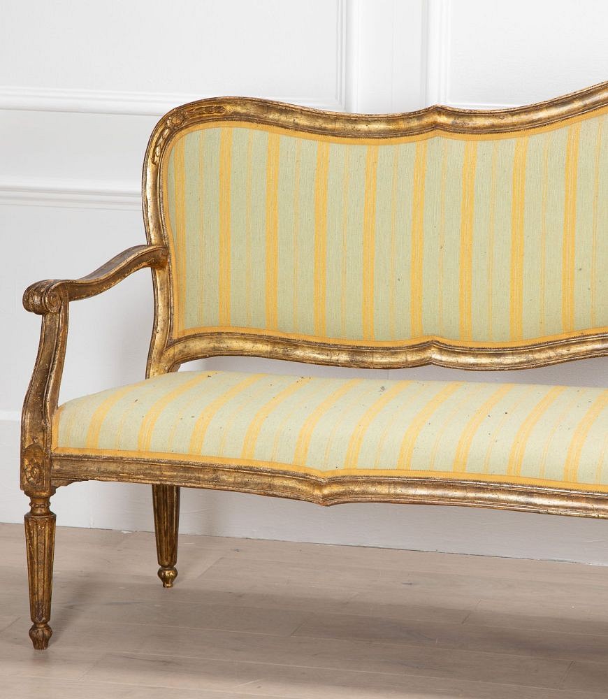 SALE: Pair of Large Late 18th Century Italian Giltwood Settees SB0138928