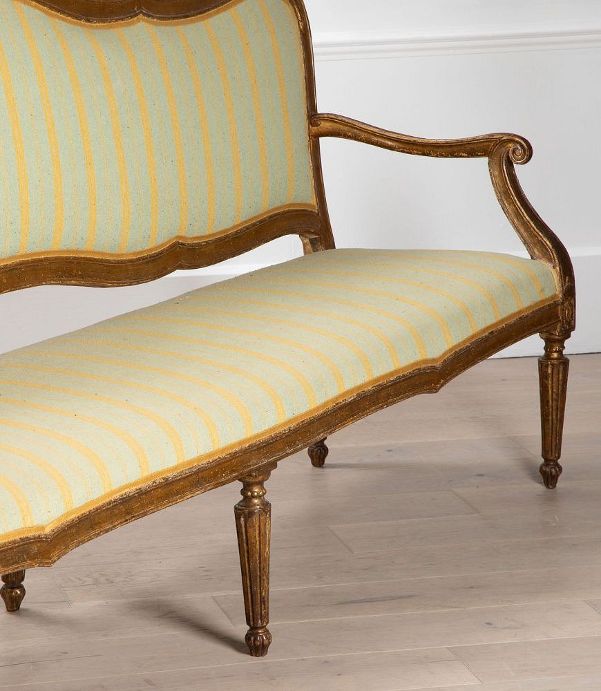 SALE: Pair of Large Late 18th Century Italian Giltwood Settees SB0138928