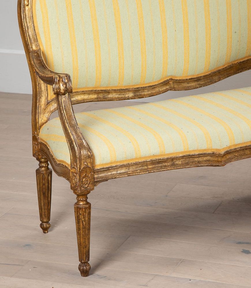 SALE: Pair of Large Late 18th Century Italian Giltwood Settees SB0138928