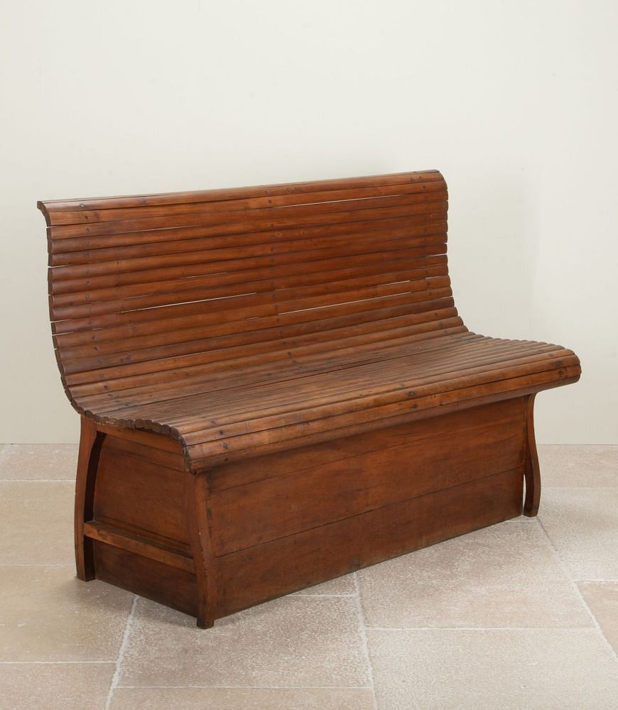 Large Mid-20th Century American Maple Wood Bench SB1542081