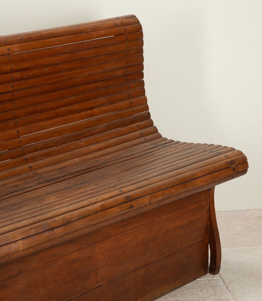 Large Mid-20th Century American Maple Wood Bench SB1542081