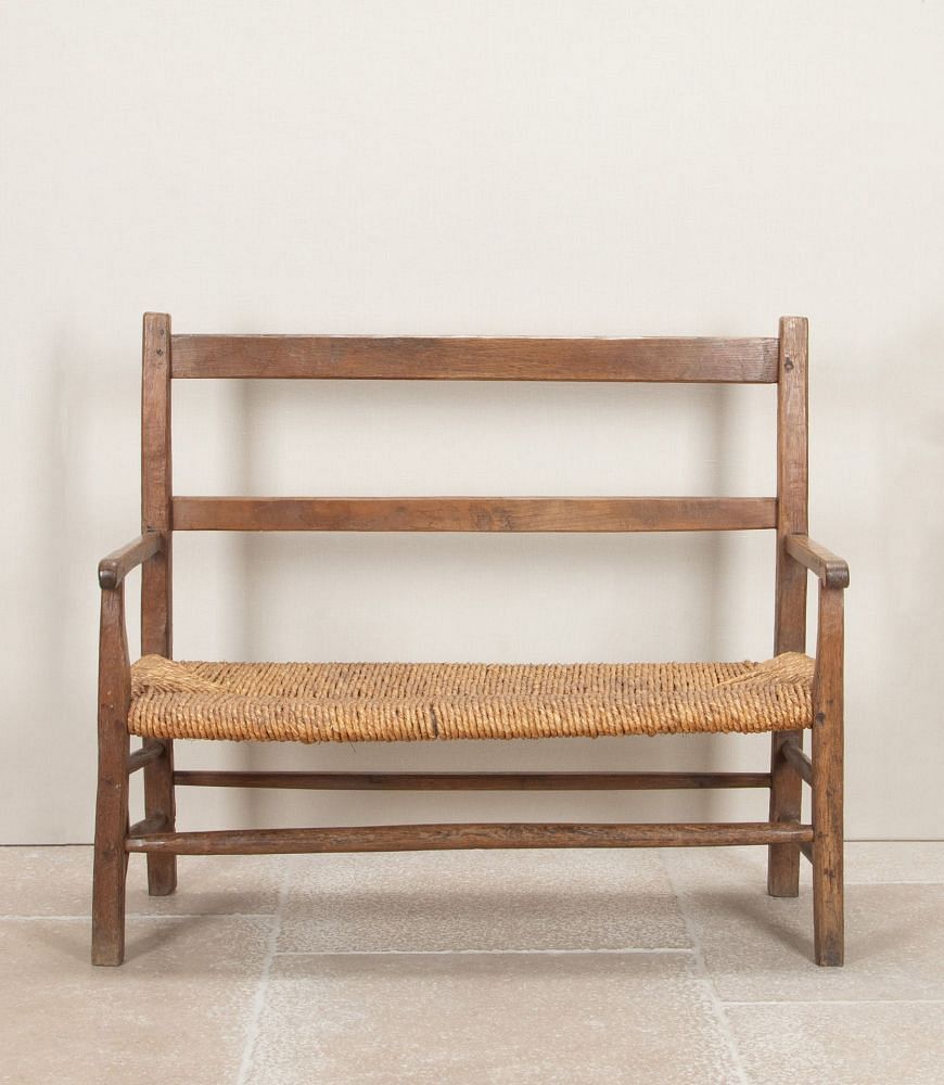 19th Century Spanish Rush Seated Bench SB2642585