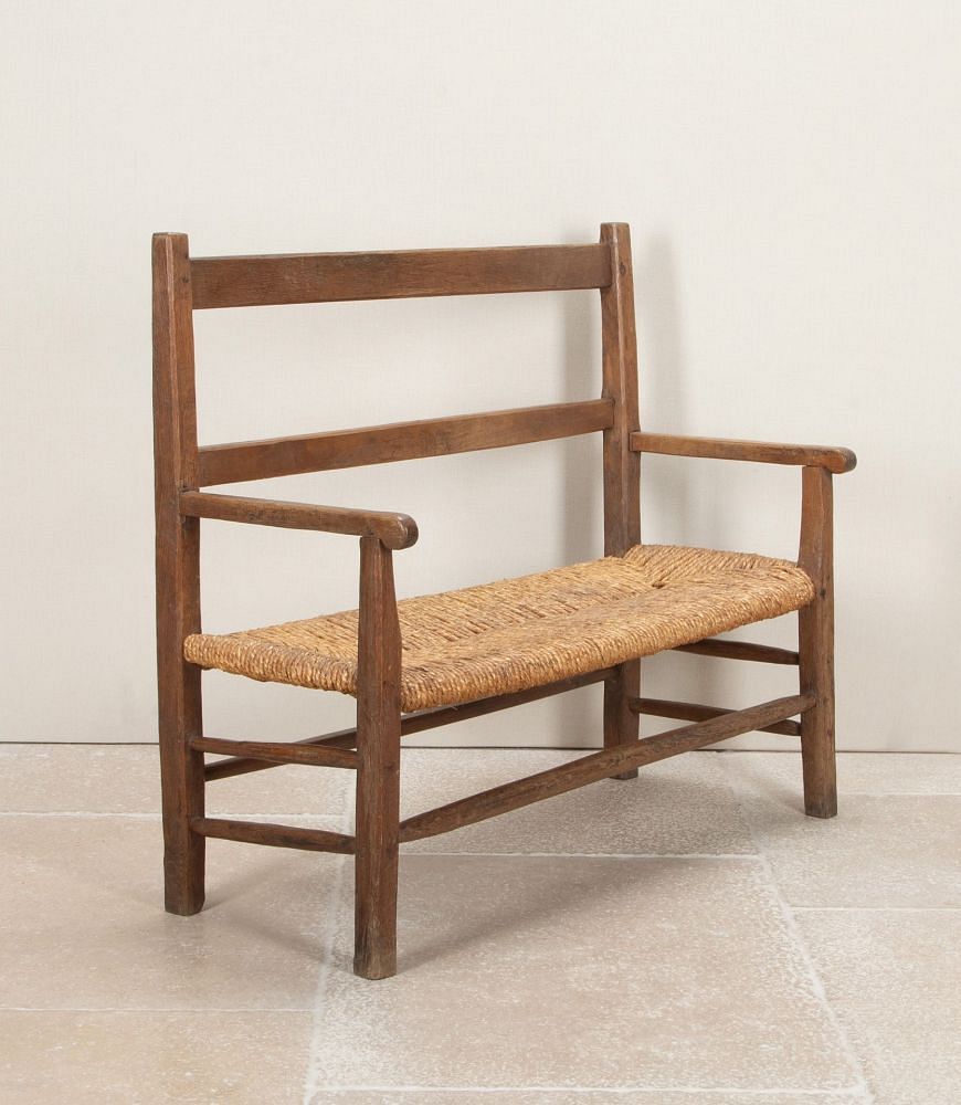 19th Century Spanish Rush Seated Bench SB2642585