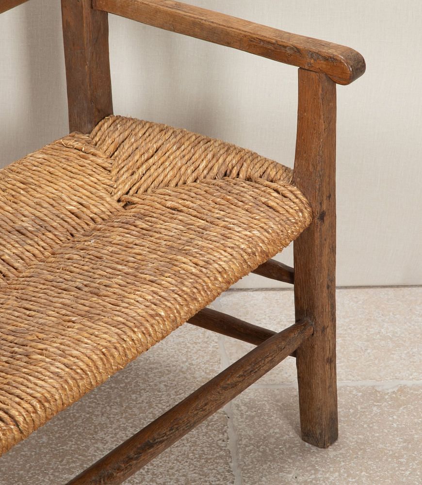 19th Century Spanish Rush Seated Bench SB2642585