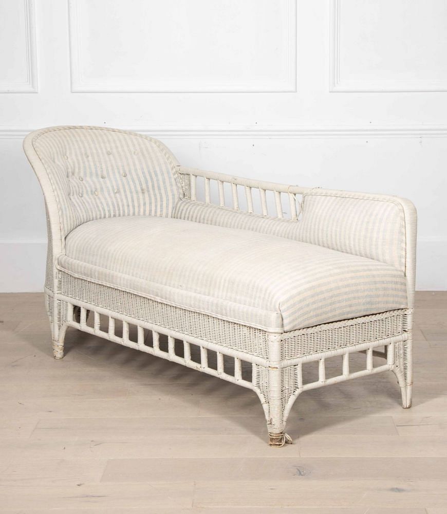 20th Century English Lloyd Loom Style Upholstered Daybed SB9236719