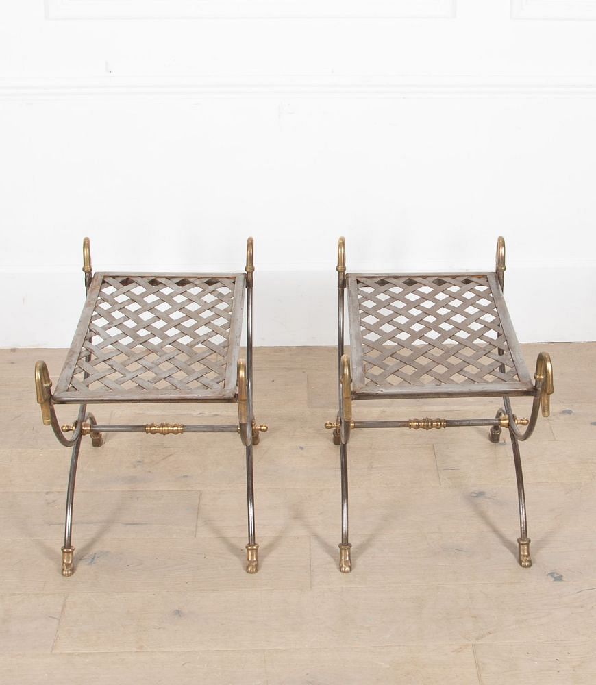 Pair of Maison Jansen Attributed Curule Stools ST1536653
