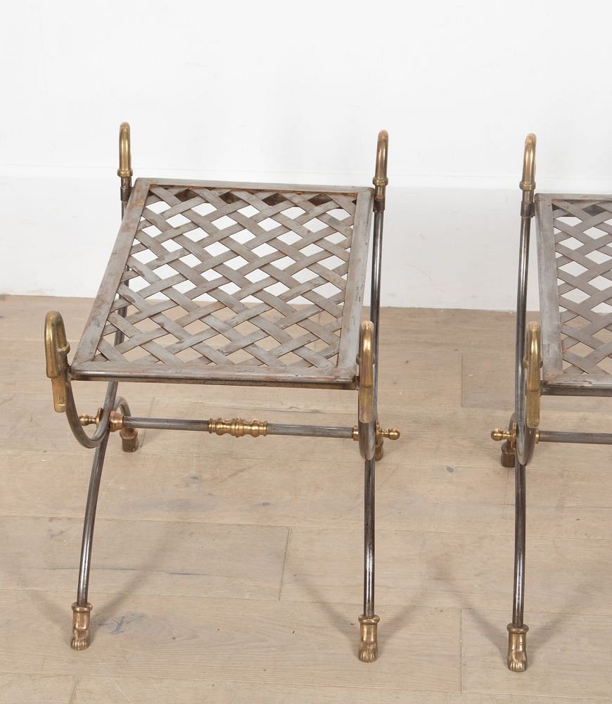 Pair of Maison Jansen Attributed Curule Stools ST1536653