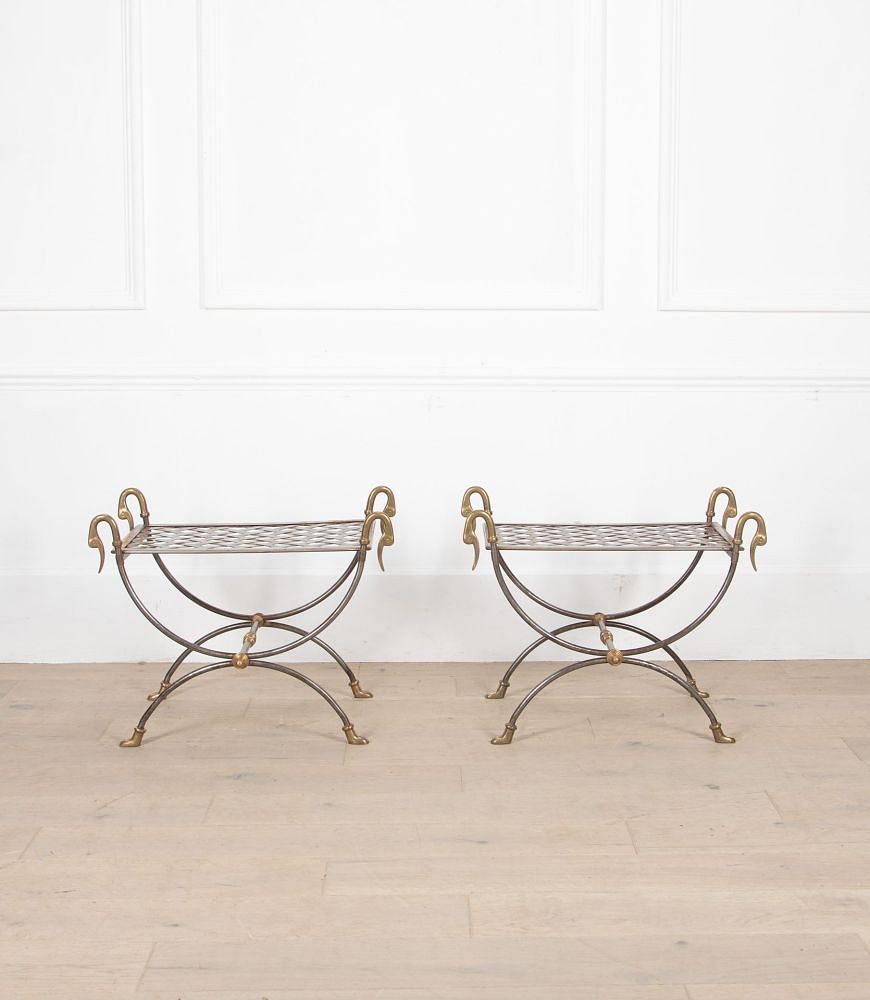 Pair of Maison Jansen Attributed Curule Stools ST1536653