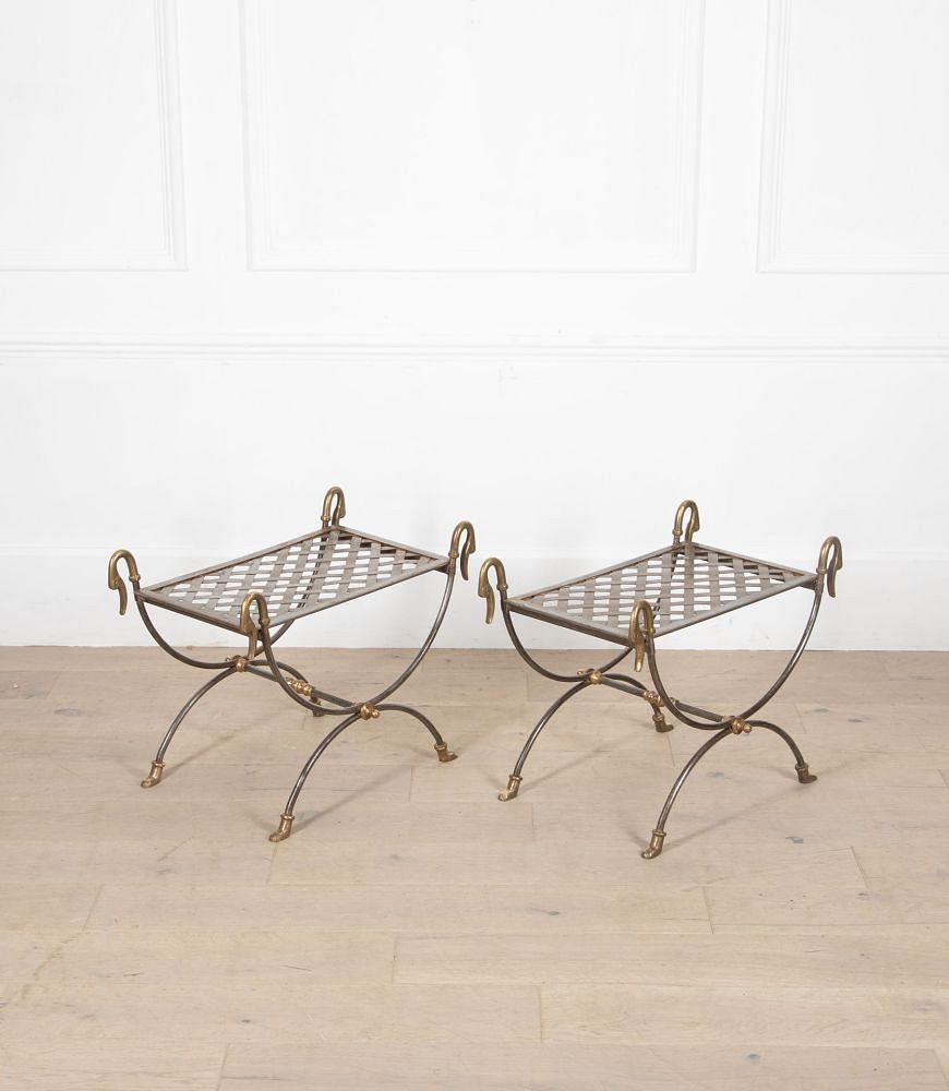 Pair of Maison Jansen Attributed Curule Stools ST1536653