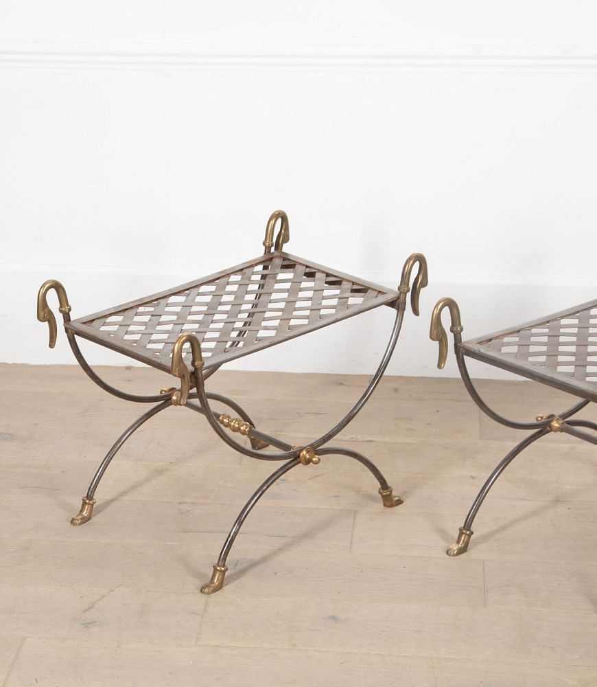 Pair of Maison Jansen Attributed Curule Stools ST1536653