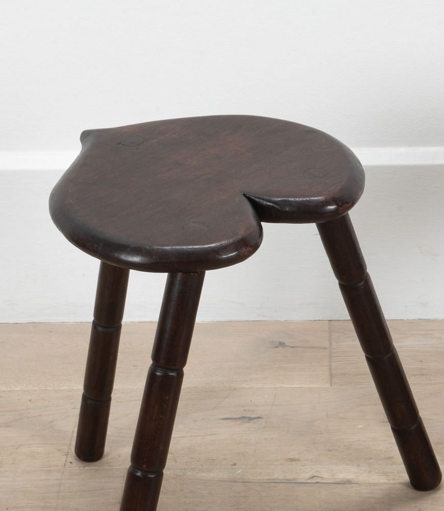 Pair of French Mid 20th Century Heart Tripod Stools ST1539407