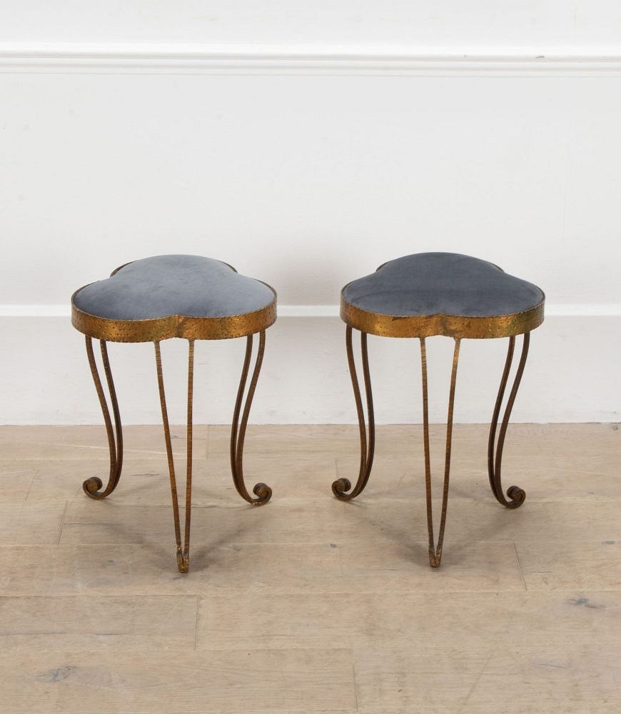 Pair of 20th Century Italian Gilded Iron Stools ST3039770