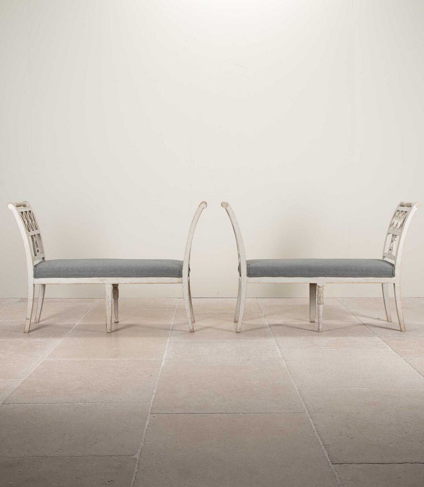 Pair of 19th Century Swedish Stamped Window Benches ST6041463