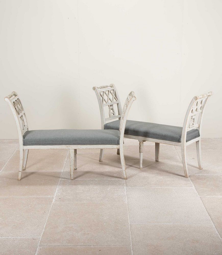 Pair of 19th Century Swedish Stamped Window Benches ST6041463