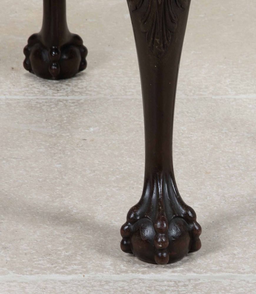 Late 19th Century English Mahogany Stool with Leather Seat ST6243310