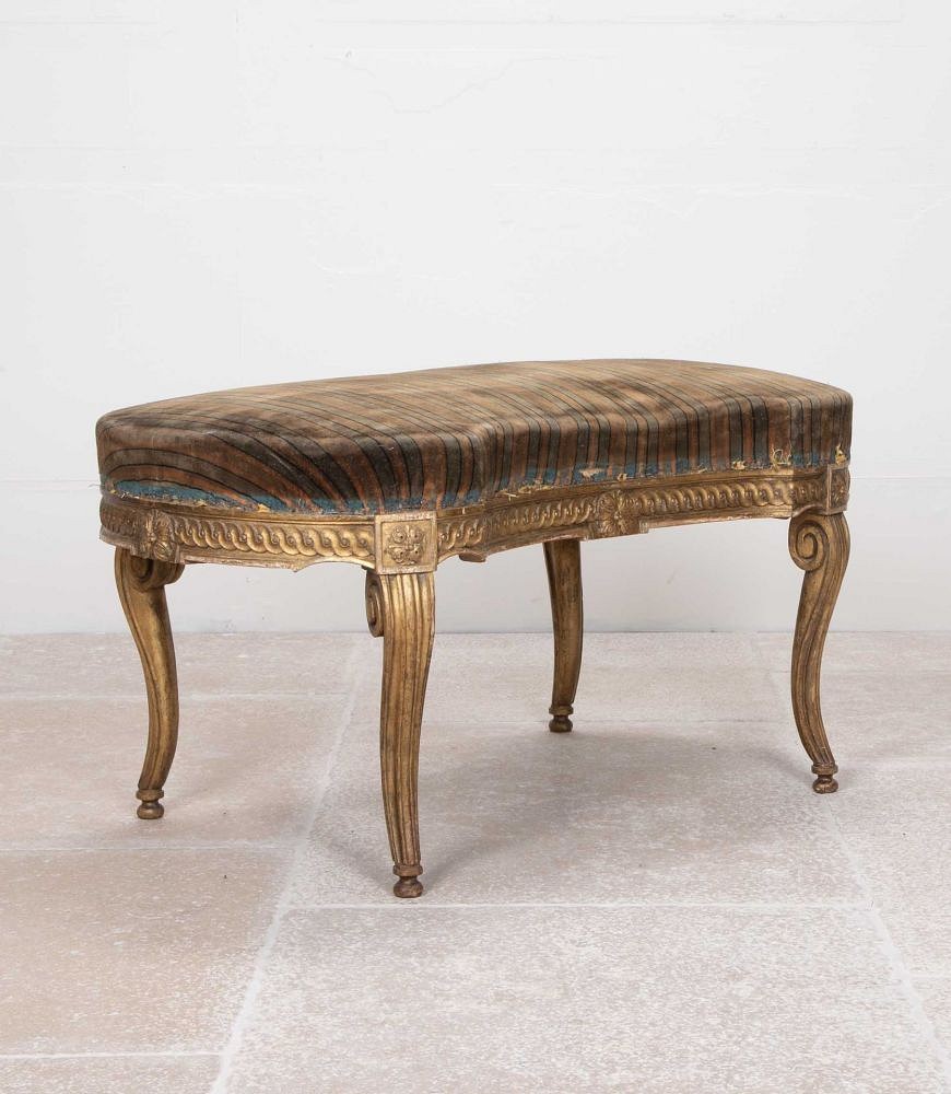 Late 19th Century French Giltwood Louis XVI Style Footstool ST8541858