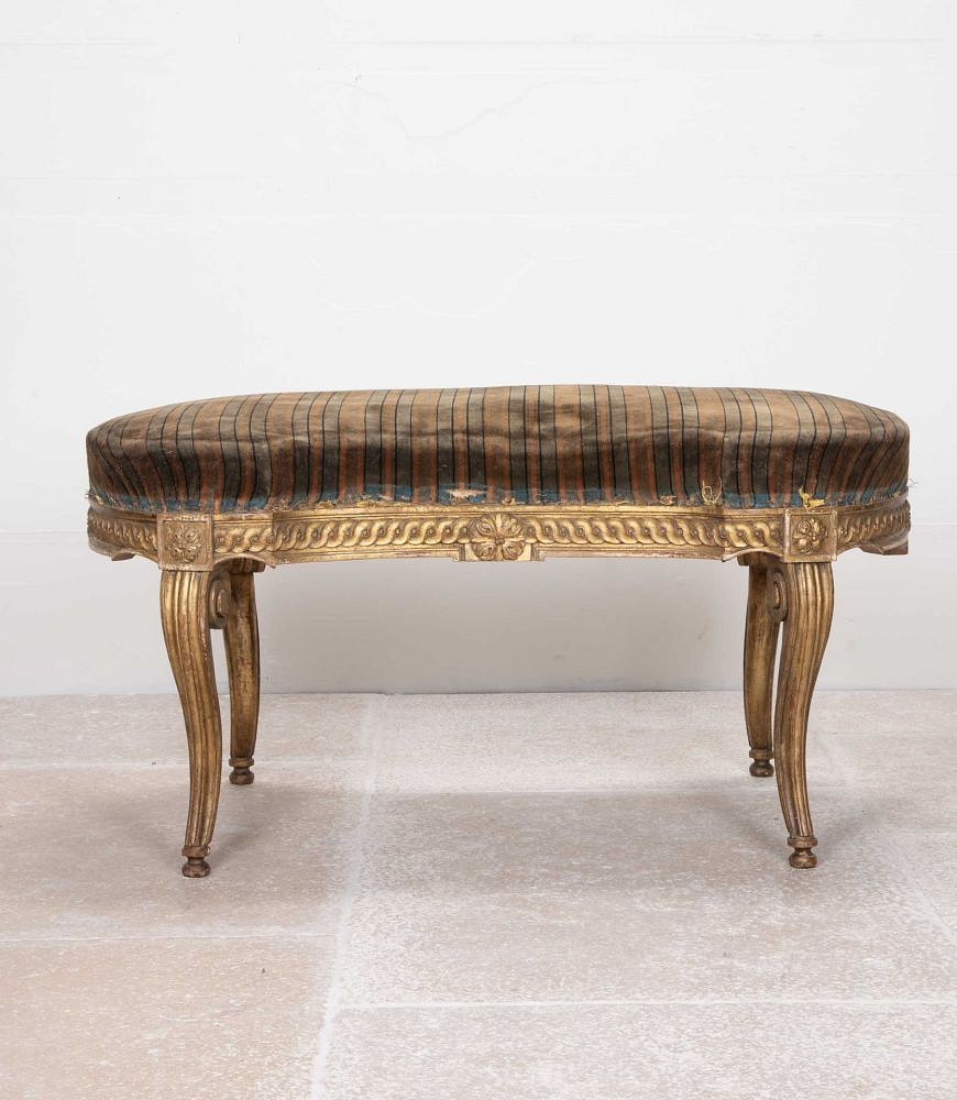 Late 19th Century French Giltwood Louis XVI Style Footstool ST8541858