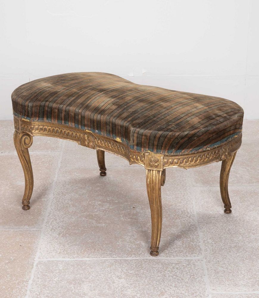 Late 19th Century French Giltwood Louis XVI Style Footstool ST8541858