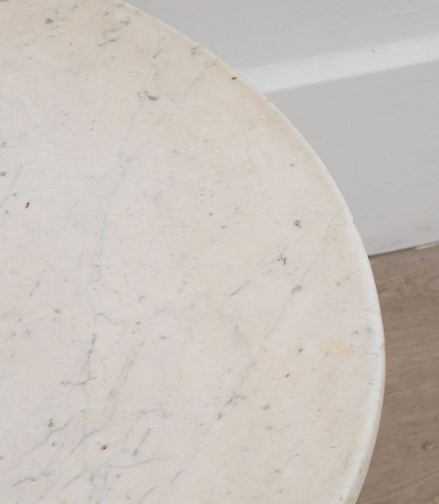 French 19th Century Marble Top Iron Gueridon Table TA1539413