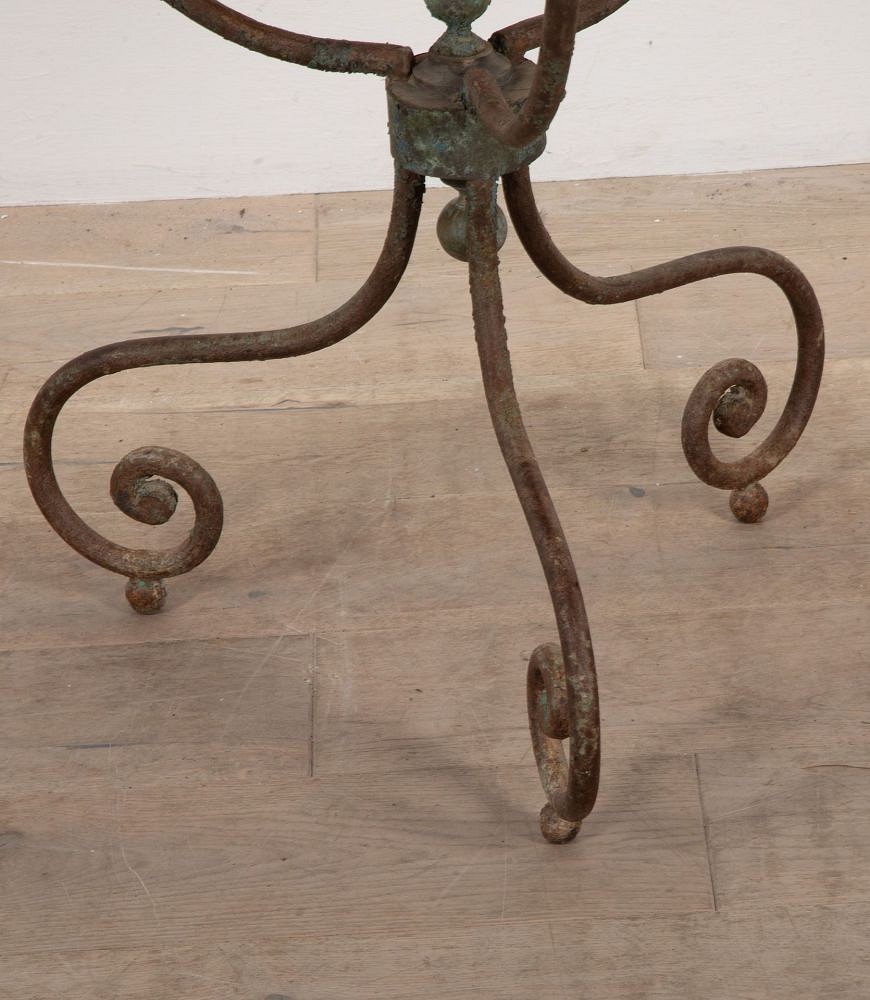 French 19th Century Marble Top Iron Gueridon Table TA1539413