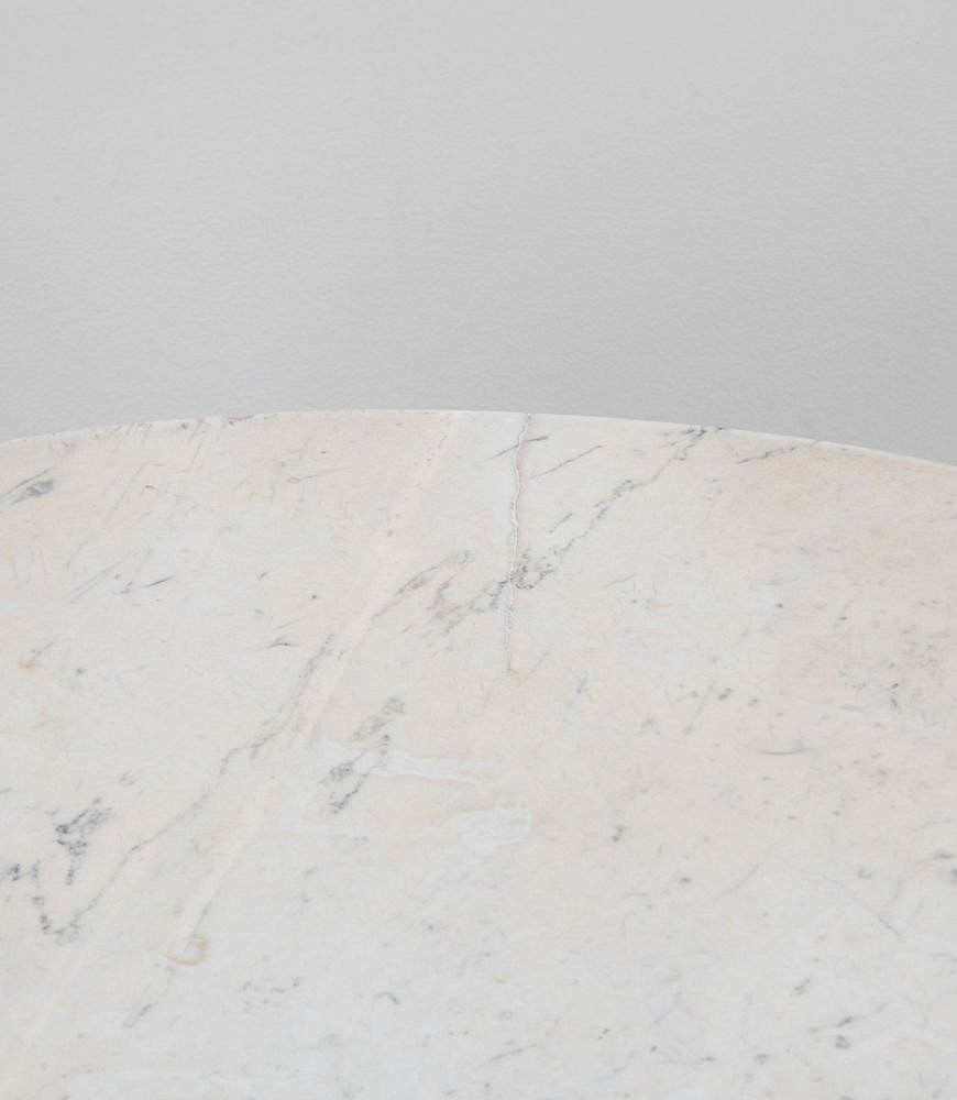 French 19th Century Marble Top Iron Gueridon Table TA1539413