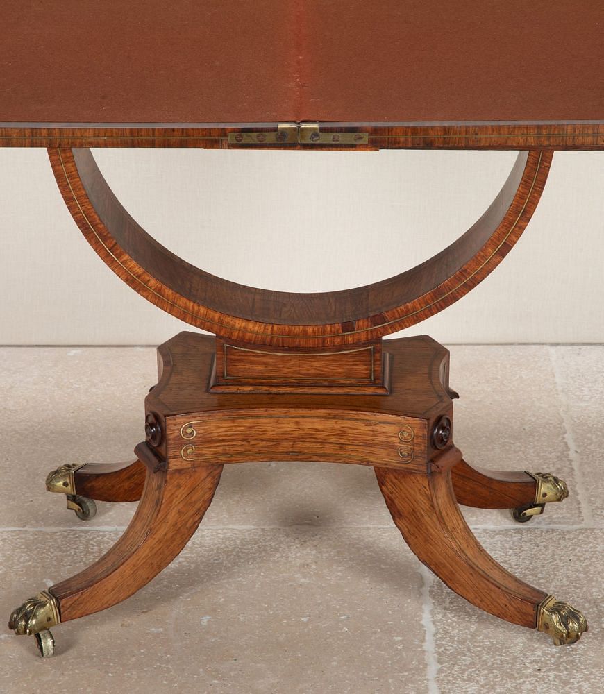 English Regency Brass Inlaid Card Table TA2542775